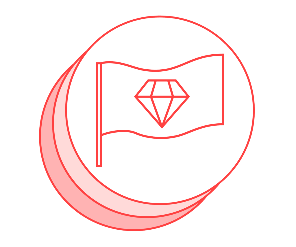 Drapeau avec le symbole du libre accès diamant