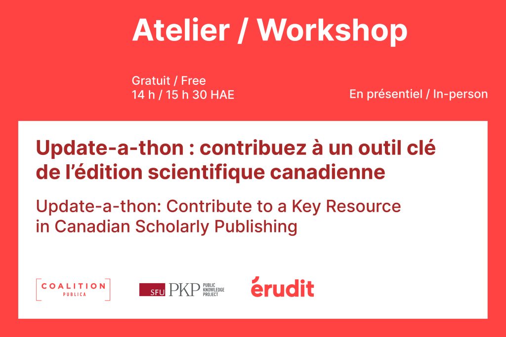 Update-a-thon : contribuez à un outil clé de l'édition scientifique canadienne