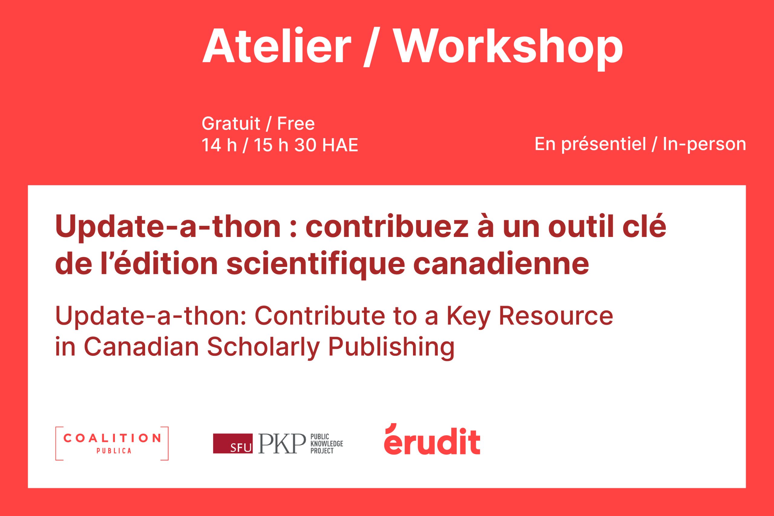 Update-a-thon : contribuez à un outil clé de l'édition scientifique canadienne
