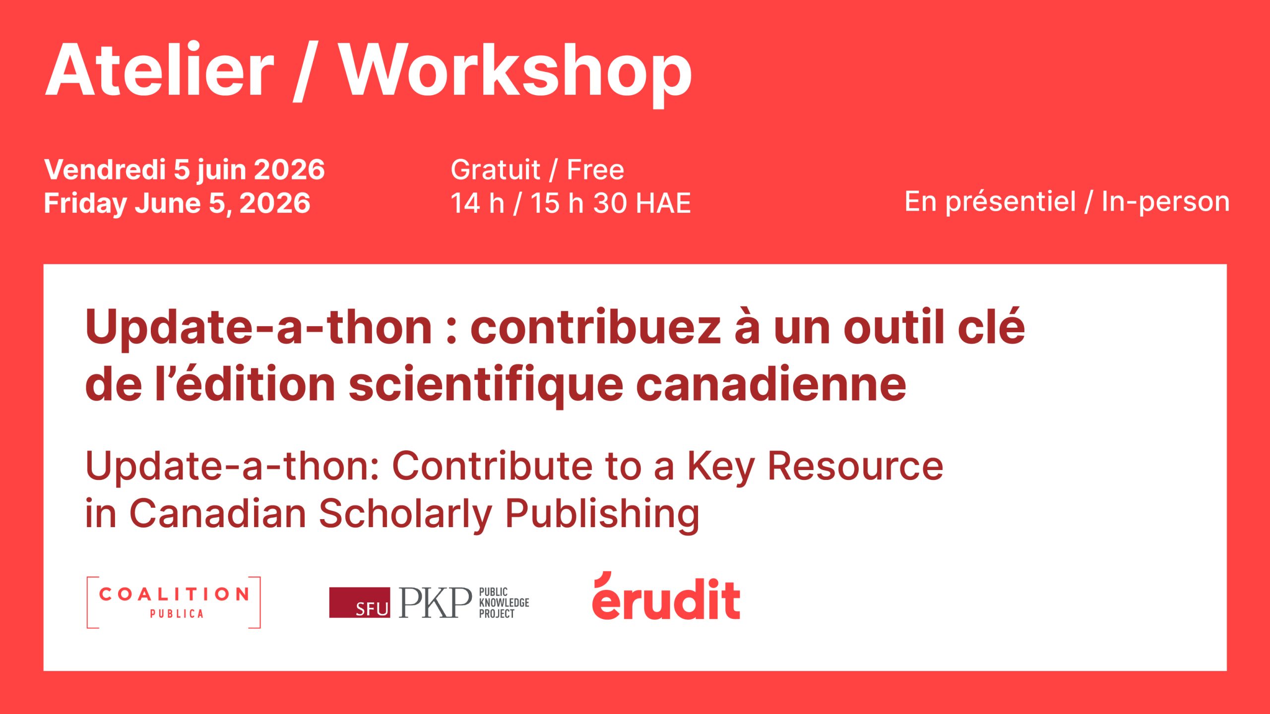 Update-a-thon : contribuez à un outil clé de l'édition scientifique canadienne